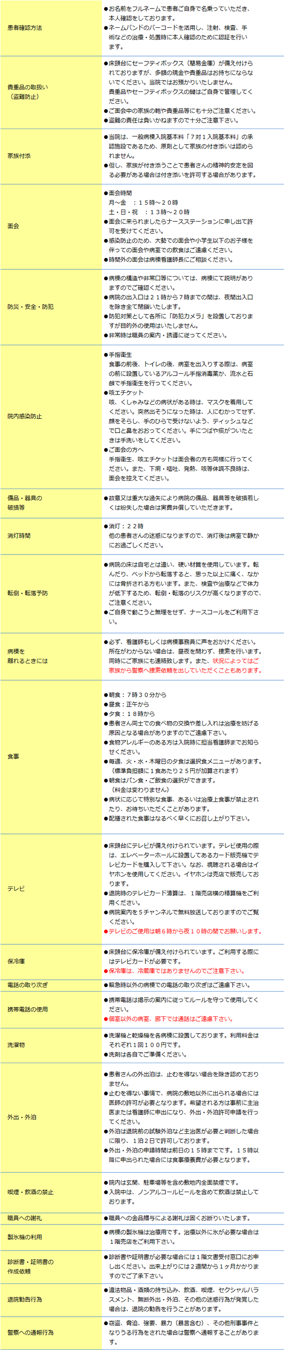 入院 お見舞いのご案内 大阪医療センター大阪医療センター